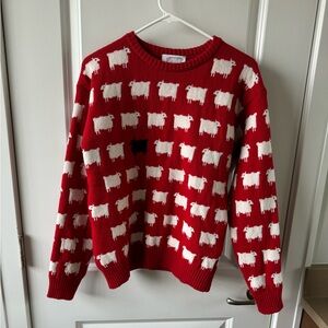 WARM & WONDERFUL WOMEN'S FITTED "DIANA EDITION" COTTON SHEEP SWEATER sz L